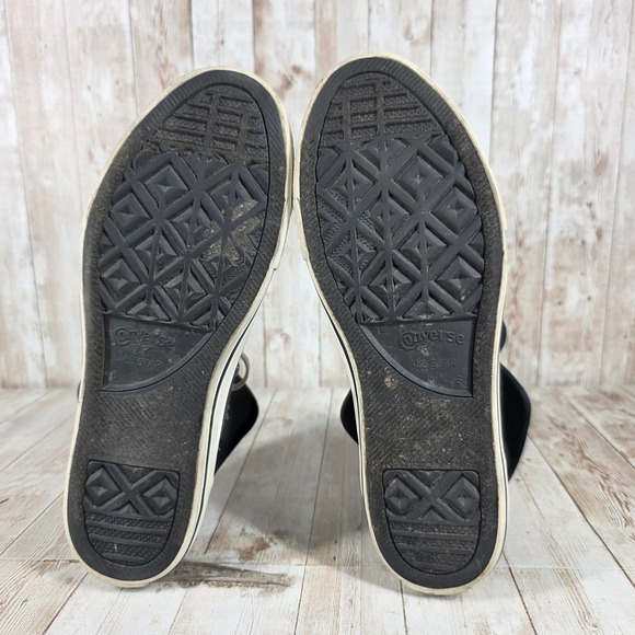 Converse All Star Roll Down‎ Top High Top Sneakers Black Red Plaid Size 6 - Picture 7 of 8